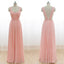 Cheap Junior Long Chiffon Pink Off Shoulder Sweet Heart Bridesmaid Dresses, WG21