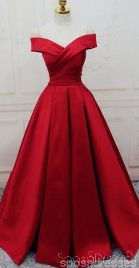 Simple Red Off Shoulder A line Long Cheap Evening Prom Dresses, 17537 SposaDresses Simple Red Off Shoulder A line Long Cheap Evening Prom Dresses, 17537 SposaDresses