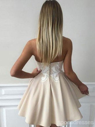 Simple Sweetheart Lace Cute Simple Cheap Homecoming Dresses 2018, CM451