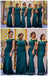 Off Shoulder Green Mermaid Applique Long Bridesmaid Dresses Online, WG652