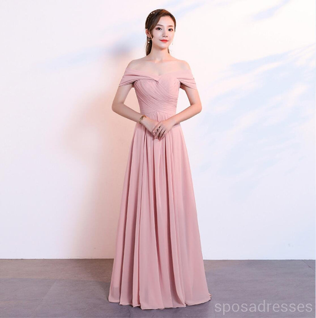 Blush Pink Floor Length Mismatched Chiffon Cheap Bridesmaid Dresses, W ...