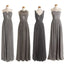 Grey Cheap Simple Mismatched Styles Chiffon Long Bridesmaid Dresses, WG188