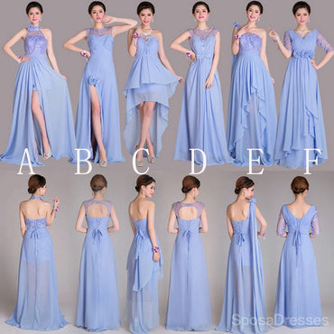 Cheap Simple Formal Chiffon One Shoulder Floor-Length A Line Maxi Bridesmaid Dresses, WG136