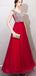Red V Neck Beaded Cheap Long Evening Prom Dresses, Cheap Custom Sweet 16 Dresses, 18523