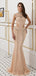 High Neck Cap Sleeves Heavily Beaded Sexy Mermaid Evening Prom Dresses, Evening Party Prom Dresses, 12094
