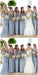 Grey Chiffon V Neck Cheap Custom Bridesmaid Dresses Online, WG214