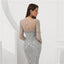 Long Sleeves Grey Heavily Beaded Mermaid Evening Prom Dresses, Evening Party Prom Dresses, 12097