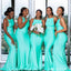 Simple Spa Mermaid Spaghetti Straps Long Bridesmaid Dresses Gown Online,WG1113