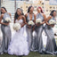 Grey Sexy Mermaid Halter Sleeveless Long Bridesmaid Dresses Gown Online,WG1107
