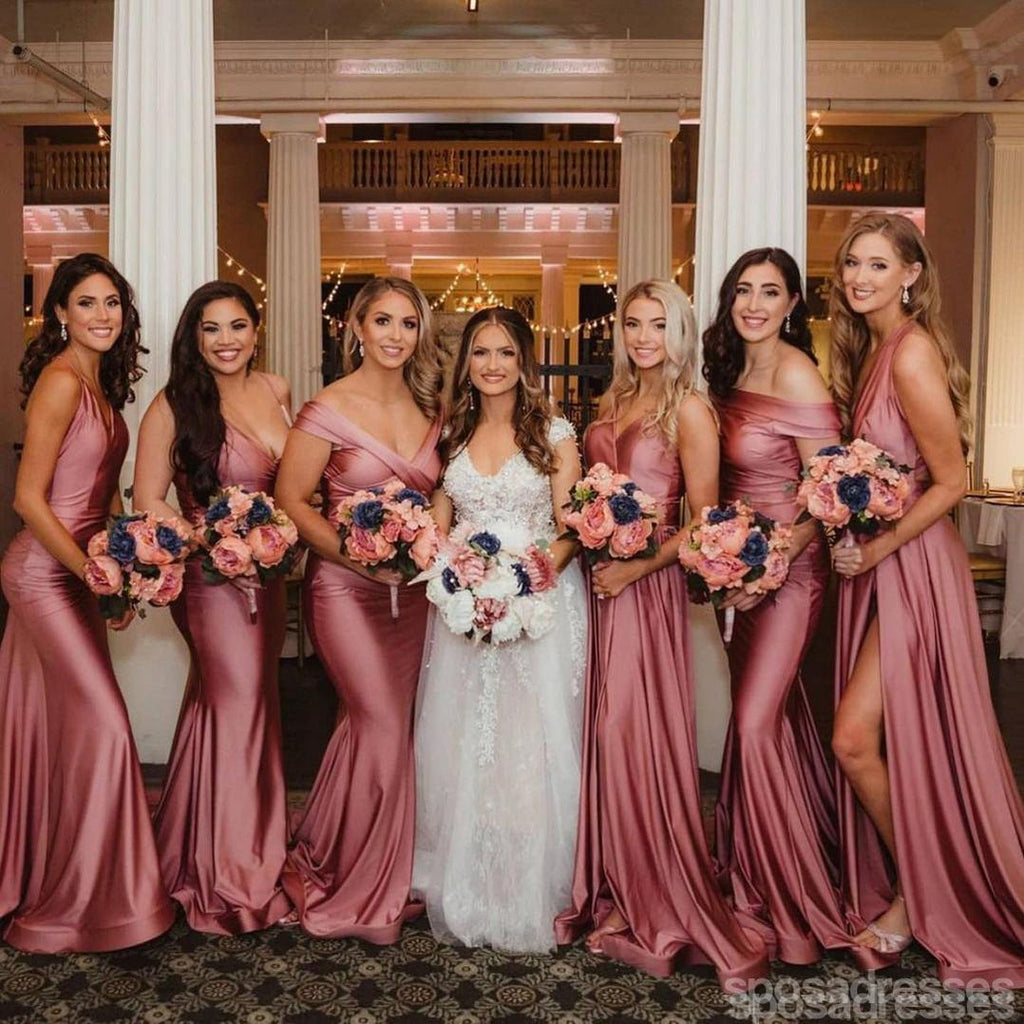 Mismatched Mermaid Dusty Rose Long Bridesmaid Dresses Gown Online,WG11 SposaDresses Mismatched Mermaid Dusty Rose Long Bridesmaid Dresses Gown Online,WG11 SposaDresses