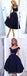 Two Pieces Off Shoulder Navy Blue Homecoming Prom Dresses, Cheap Homecoming Dresses, CM358