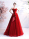 Sweetheart Red Ruffle A-line Long Evening Party Prom Dresses, Dance Dresses,12523