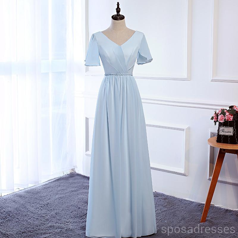 Cheap Sky Blue Floor Length Mismatched Chiffon Bridesmaid Dresses Online, WG538