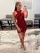 Newest Red Halter Short Homecoming Dresses,Cheap Short Prom Dresses,CM934