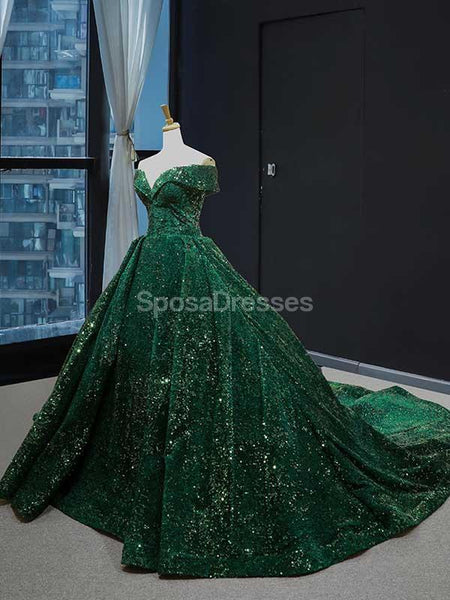 Emerald green sequin dress long best sale