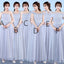 Mismatched Elegant Gray Soft Tulle Long Bridesmaid Dresses, BD012