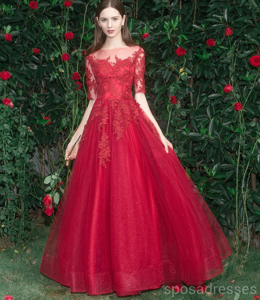 Bright Red Lace Tulle Short Mismatched Cheap Bridesmaid Dresses Online, WG537