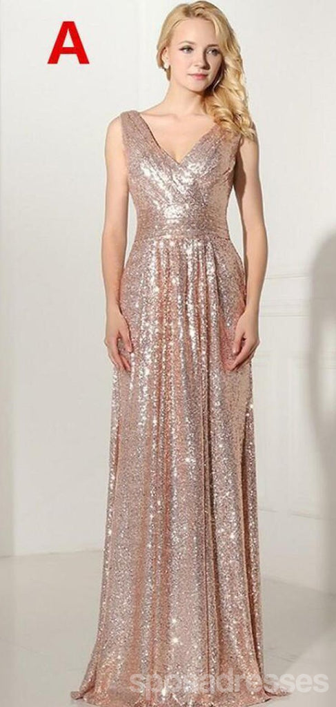 Mismatched Rose Gold Sequin Cheap Bridesmaid Dresses Online, WG777