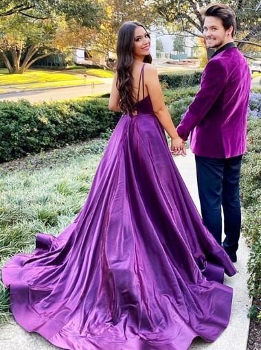 cheap purple dress Lavender A Line Sweetheart Strapless Prom Dresses, PL611