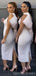 Blush Pink Halter Mermaid Long Cheap Bridesmaid Dresses Online, WG659