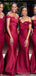 Off Shoulder Dark Red Simple Cheap Bridesmaid Dresses Online, WG779