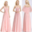 Chiffon Blush Pink Mismatched Simple Cheap Bridesmaid Dresses Online, WG521