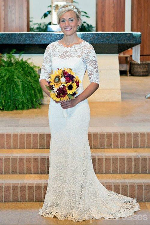 Long Sleeve Lace Open Back Mermaid Wedding Dresses, Long Custom Weddin SposaDresses Long Sleeve Lace Open Back Mermaid Wedding Dresses, Long Custom Weddin SposaDresses