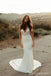 Simple Mermaid Straps V-neck Backless Lace Wedding Dresses,WD783