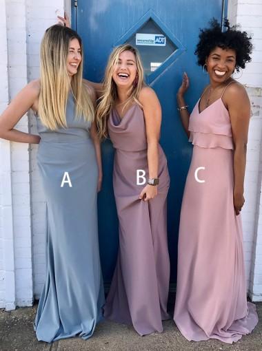 Mismatched Custom Cheap Long Bridesmaid Dresses Online, WG352