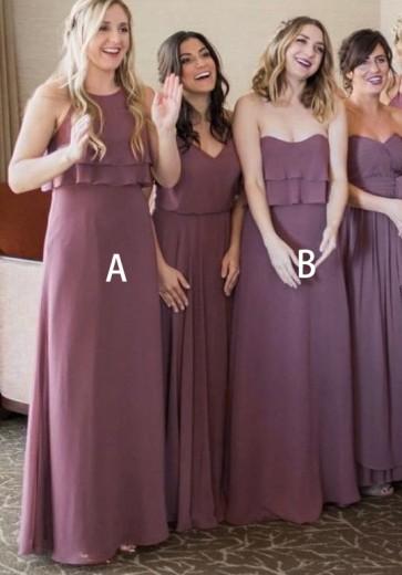Dusty Purple Mismatched Chiffon Cheap Bridesmaid Dresses Online, WG268 SposaDresses Dusty Purple Mismatched Chiffon Cheap Bridesmaid Dresses Online, WG268 SposaDresses