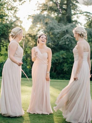 One Shoulder Chiffon Long Cheap Champagne Bridesmaid Dresses Online, W SposaDresses One Shoulder Chiffon Long Cheap Champagne Bridesmaid Dresses Online, W SposaDresses