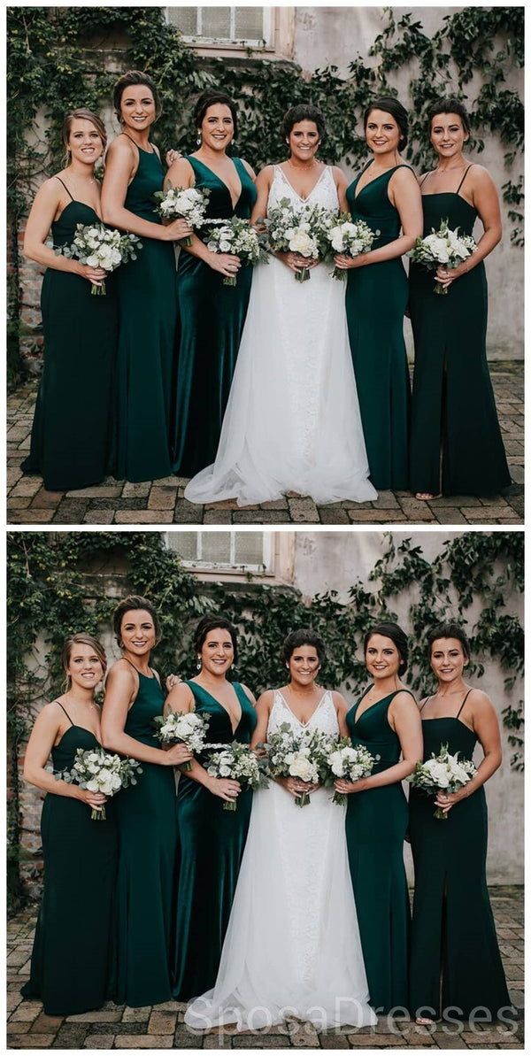 Emerald Green Mermaid Cheap Long Cheap Bridesmaid Dresses Online, WG63 – SposaDresses