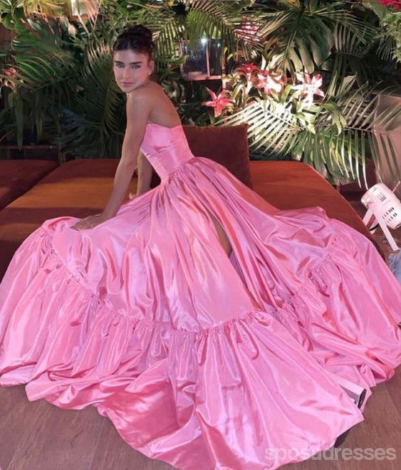 Pink A-line Strapless Side Slit Maxi Long Party Prom Dresses Online,13 SposaDresses Pink A-line Strapless Side Slit Maxi Long Party Prom Dresses Online,13 SposaDresses