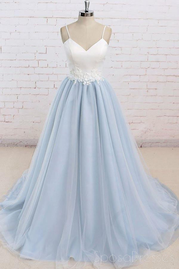 cheap long light blue dresses Simple Light Blue Chiffon A-line Long Evening Prom Dresses, Evening Pa SposaDresses