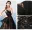 Sweetheart Black Strapless A-line Long Evening Party Prom Dresses, Prom Dresses Stores,12524