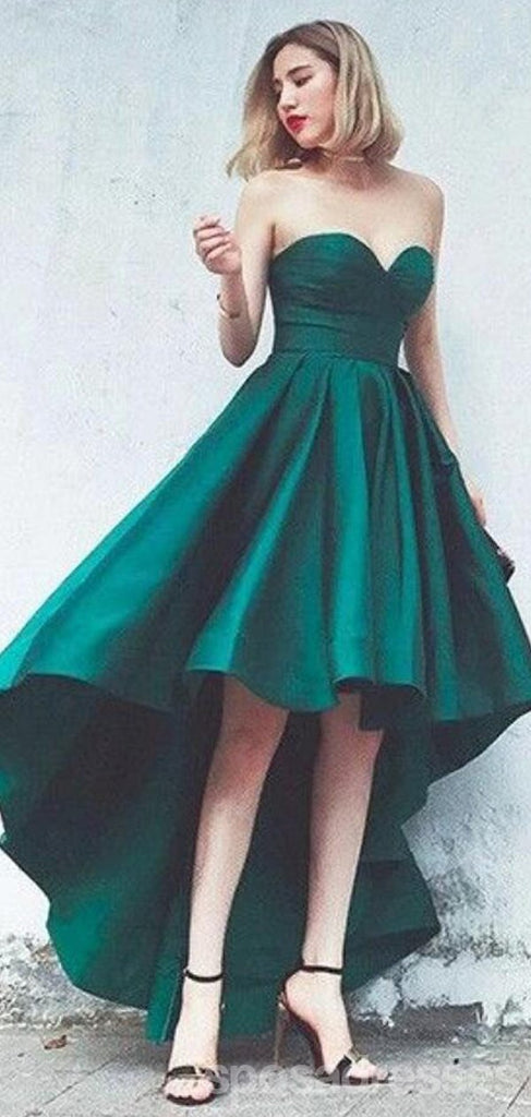 Simple Emerald Green High Low Simple Cheap Short Homecoming Dresses Online, Cheap Short Prom Dresses, CM829