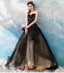 Sweetheart Black Strapless A-line Long Evening Party Prom Dresses, Prom Dresses Stores,12524
