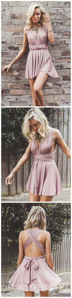 Simple Dusty Pink Sexy Casual Cheap Homecoming Dresses Under 100, CM542