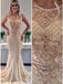 Sexy See Through Heavily Beaded Scoop Neckline Mermaid Long Evening Prom Dresses, Popular Cheap Long 2018 Party Prom Dresses, 17260