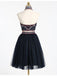 Sexy Two Pieces Navy Blue Lace Short Homecoming Prom Dresses, Affordable Short Party Prom Sweet 16 Dresses, Perfect Homecoming Cocktail Dresses, CM370