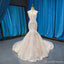 Spaghetti Straps V Neck Lace Mermaid Wedding Dresses, Cheap Wedding Gown, WD718