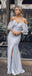 Light Gray Off Shoulder Bridesmaid Dresses, Cheap Bridesmaids Dresses, WG750