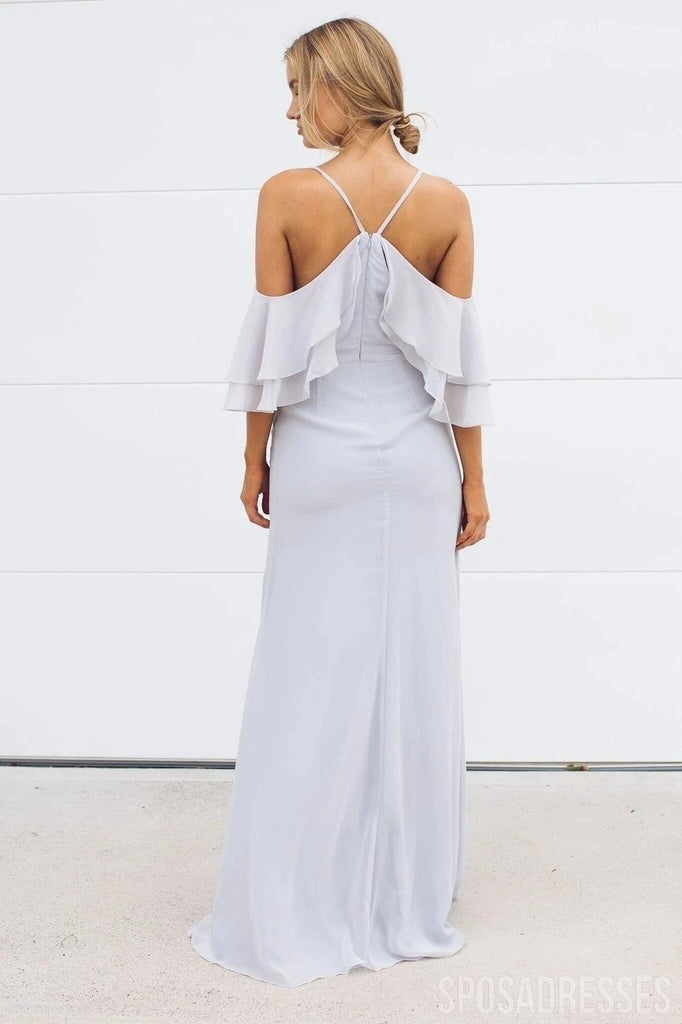 Light Gray Off Shoulder Bridesmaid Dresses, Cheap Bridesmaids Dresses, WG750