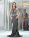 Jewel Black Beaded Mermaid Evening Prom Dresses, Evening Party Prom Dresses, 12109