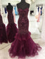 Sweetheart Delicate Beading Purple Mermaid Long Evening Prom Dresses, 17374