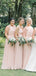 Mismatched Blush Pink Chiffon Long Bridesmaid Dresses Online, WG713