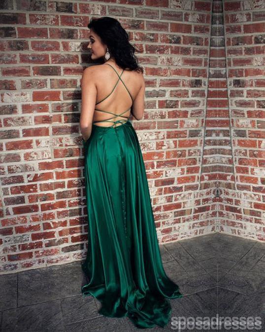 Sexy Emerald Green Halter Backless Side Slit Long Evening Prom Dresses SposaDresses Sexy Emerald Green Halter Backless Side Slit Long Evening Prom Dresses SposaDresses