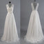 Best Sale Vantage V-Back Lace Top Simple Design Wedding Party Dresses, WD0036