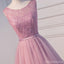 Sexy Open Back Pink Beaded Cute Homecoming Prom Dresses, Affordable Short Party Prom Dresses, Perfect Homecoming Dresses, CM303