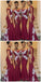 Dark Red Off Shoulder Mermaid Cheap Bridesmaid Dresses Online, WG527